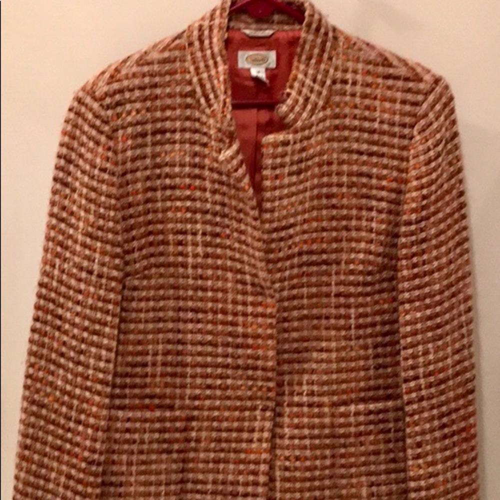 Talbots 100% wool lined tweed blazer